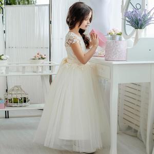 Đầm Phù Dâu Ren Cho Bé Gái Màu Trắng Đầm Dài Maxi Hoa Cưới Cho Bé Gái Đầm Dự Tiệc Công Chúa Vải Tuyn Tuổi 2-16Y - Product Image 3