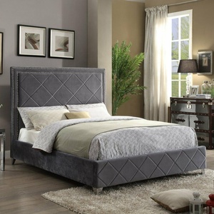 Moderno <span class=keywords><strong>Letto</strong></span> di velluto con Legno Telaio del <span class=keywords><strong>Letto</strong></span> Gambe di Alta Testata <span class=keywords><strong>per</strong></span> la Casa Camera Da <span class=keywords><strong>Letto</strong></span> <span class=keywords><strong>Matrimoniale</strong></span> <span class=keywords><strong>Letto</strong></span> - Product Image 2