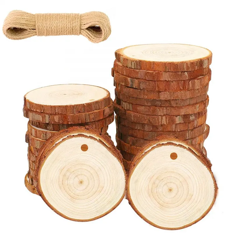 DIY Crafts Wedding home decoration Rustic round Wooden tree log Slices Discs