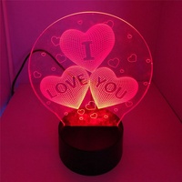 3d illusion led lumière nommée JE t'aime forme lumière tactile capteur lampe