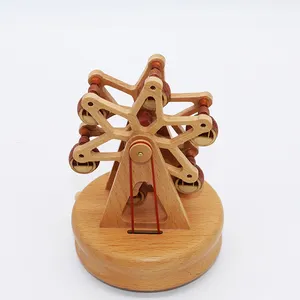 Деревянная музыкальная Подарочная коробка с пружинной мельницей для подарков