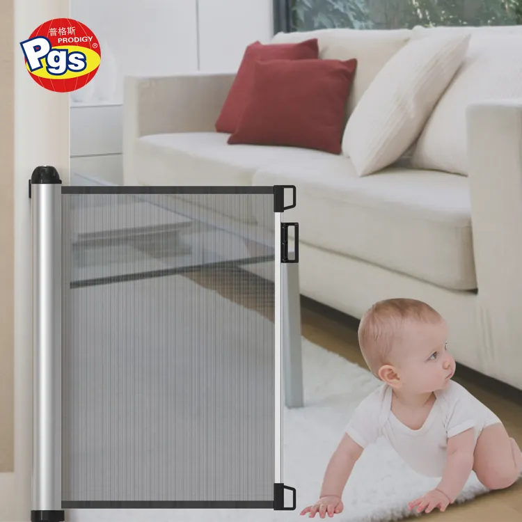 Baby gate wall cups automatic retractable safety gate