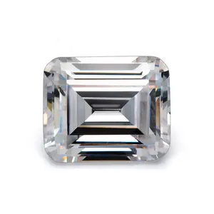 Fancy White Zircon Gemstone Emerald Cut CZ for Rings