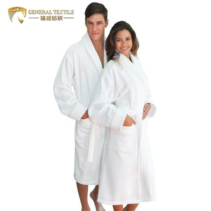 Venta al por mayor de las mujeres y los hombres de Color <span class=keywords><strong>blanco</strong></span> cuello de Chal <span class=keywords><strong>Hotel</strong></span> De terciopelo Albornoz - Product Image 1