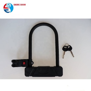 12mm en acier trempé vélo <span class=keywords><strong>U</strong></span> serrure <span class=keywords><strong>antivol</strong></span> clé de sécurité avec support de support noir pour vélo moto Scooter - Product Image 6