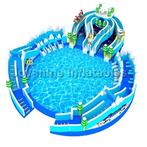 Gigante volar patio niños y adultos jugar inflable tierra tema del agua de piscina Parque juegos con diapositivas - Product Image 2