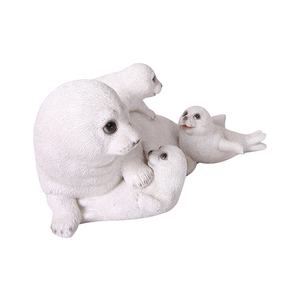 del León de Mar Blanco mamá y niño familia figuras de animales para interiores y decoración al aire libre - Product Image 2