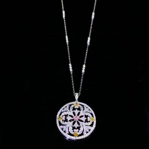Custom AGL reale rosa del <span class=keywords><strong>diamante</strong></span> del pendente della farfalla 18k <span class=keywords><strong>collana</strong></span> in oro per le donne - Product Image 4