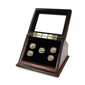 Good quality Wholesale Championship Wood Leather Ring Jewelry wood championship ring box