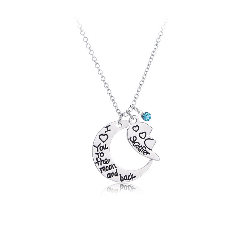 Mamá Te Amo a La Luna y Atrás Madre Hija rompecabezas pareja Collares Colgante para el día de la madre especial
