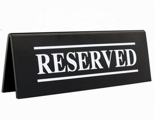 Black Acrylic Table Reserved Sign Acrylic Reserved Table Tent Sign