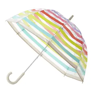 Transparenter Bubble Transparent Stick Regenschirm Wetterfester Regenschirm mit J Haken griff Regenschirm für Kinder 2022