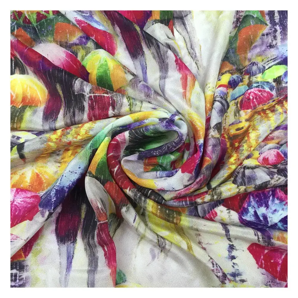 Hot sell good quality 100% silk crepe de chine 12mm digital printed italian silk fabric for clothing