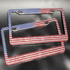 Di alta qualità USA Standard nuovo su misura in plastica/acciaio inox/lega di zinco auto numero targa diamantata telaio/supporto - Product Image 6