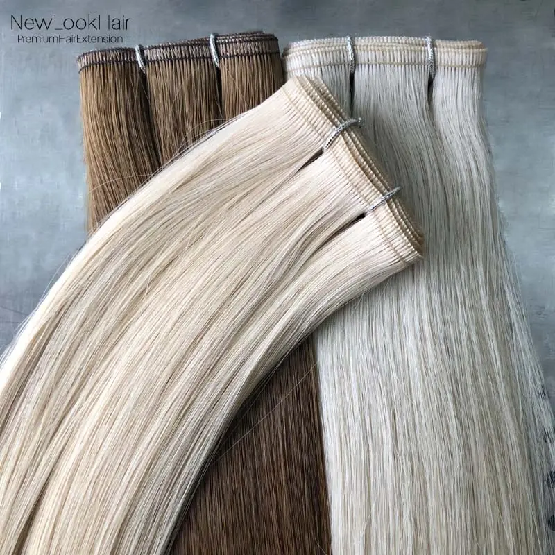 Nieuwe Dubbele Getrokken Platte Track Russische Remy Human Hair Weave 100G Onzichtbare Huid Pu Weft Extensions