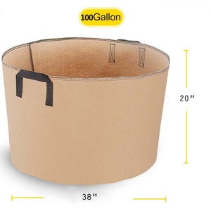 100 galones serie Premium Thichkened no tejida de aireación de ollas bolsas de crecimiento árboles flores w/manijas - Product Image 1