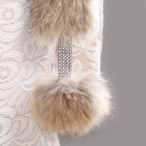 Chapeau aviateur d'hiver pour <span class=keywords><strong>femme</strong></span> avec écharpe en fourrure de renard, réglable et broderie à la main, accessoire de mode adapté aux fêtes - Product Image 6