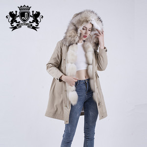 Nouveaux Produits 2018 Vêtements Dames <span class=keywords><strong>D</strong></span>'hiver Doublé De Fourrure Parka Manteau Avec Fourrure De Raton Laveur À Capuchon - Product Image 1