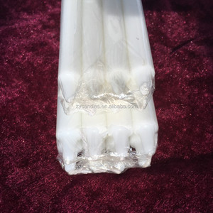 Cera de parafina y ácido esteárico material blanco brillante <span class=keywords><strong>velas</strong></span> en bolsa retráctil de fábrica - Product Image 4