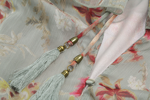<span class=keywords><strong>Tuta</strong></span> da donna <span class=keywords><strong>elegante</strong></span> con lacci a maniche lunghe con scollo a V e scollo a V con stampa floreale di un pezzo estivo - Product Image 3