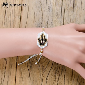 En gros Moyamiya <span class=keywords><strong>miyuki</strong></span> <span class=keywords><strong>pierre</strong></span> main hamsa fatima main chanceux paume bracelet chaîne simple - Product Image 3