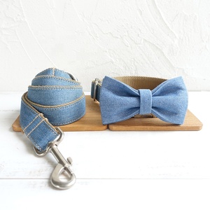 Fabriqué en Chine personnalisé qualité beau denim vêtements <span class=keywords><strong>chien</strong></span> <span class=keywords><strong>chiot</strong></span> collier noeud <span class=keywords><strong>papillon</strong></span> - Product Image 1