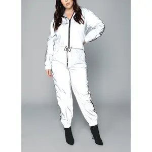 2019 new style and top design blank xxxl usa 3M reflective tracksuits with mesh lining tracksuits and side stripe for women bl