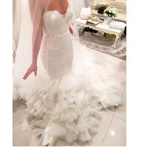 Custom Made Bianco Senza Maniche Sirena Ultimi Disegni Abito Da Sposa - Product Image 2