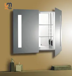 Bathroom Glass Furniture Led Wash Basin Wall Mirror Cabinet