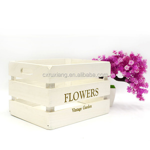 Scatola per Fiori in Legno Bianco Stile <span class=keywords><strong>Nautico</strong></span> Vintage, Forma Quadrata con Logo - Product Image 1