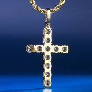 KRKC & CO 14 K Oro Ghiacciato Fuori Croce Pendente Dei Monili di Hip Hop per Gli Uomini per Agente di Commercio All'ingrosso in Magazzino iced out croce - Product Image 5