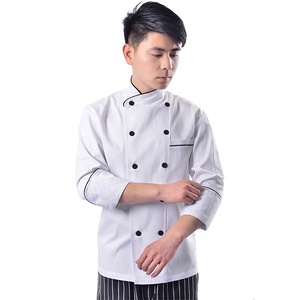 Uniformes de chef ejecutivo directo de fábrica para hombre abrigo negro rojo a prueba de aceite con pantalones holgados ropa de moda para restaurante y bar - Product Image 1