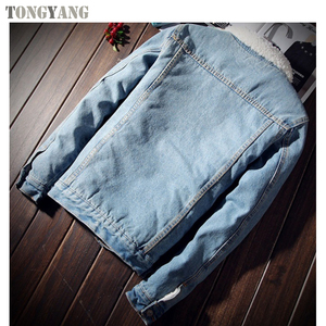 TONGYANG giacca e cappotto da uomo giacca di jeans in pile caldo alla moda moda invernale giacca da uomo Jean Outwear Cowboy maschile taglie forti - Product Image 3