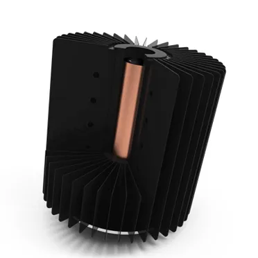 200w heat sink with heat column, copper heat pipe and Aluminum fins press fitted. LED Heatsink