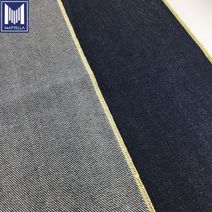 Altın sarı kenar kenar kenar eski okul 14 oz ağır % 100% pamuk japon Denim kot kumaş - Product Image 4