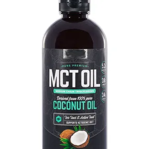 有机MCT油椰子用于酮饮食和大脑食品