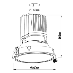 30W 35W <span class=keywords><strong>COB</strong></span> Dimmable Xuống Đèn Lõm <span class=keywords><strong>LED</strong></span> <span class=keywords><strong>Downlight</strong></span> Điều Chỉnh - Product Image 6