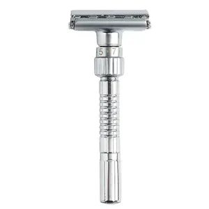 JDK novo 9 engrenagem zinco liga cromo ajustável Double Edge barbear segurança navalha Shaver