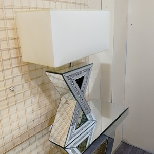 Sparkly Diamond Crush Crystal Floating Square 18 Inch Bạc Góc Bóng Râm Đèn Sàn Nhân Đôi - Product Image 4