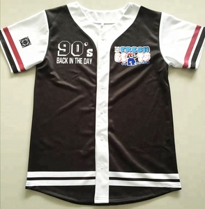 100% Polyester white custom Sublimation Baseball jerseys with buttons Design - Product Image 3