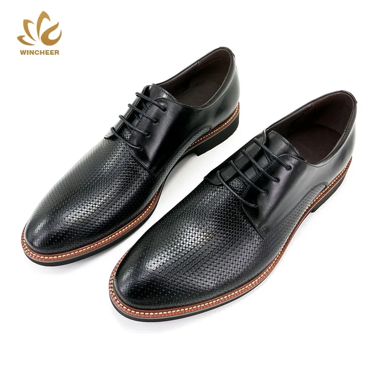 2019 Nouvelle mode bas prix hommes chaussures habillées en cuir de vachette noir