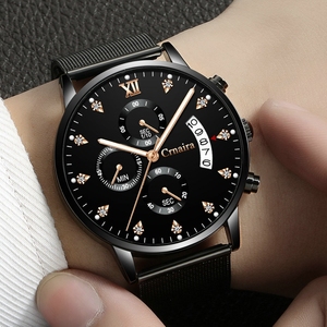 Orologio <span class=keywords><strong>da</strong></span> <span class=keywords><strong>Polso</strong></span> al Quarzo CRNAIRA di Lusso, Nuovo Modello Semplice ed Elegante, Impermeabile in Acciaio Inossidabile per <span class=keywords><strong>Uomo</strong></span> - Product Image 3