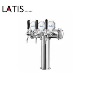 5 Tap Stainless Steel T-Tower Draft Beer Keg Kegerator - Beer Dispensing Equipment