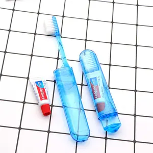 Goedkope wegwerp reizen opvouwbare tandenborstel met tandpasta