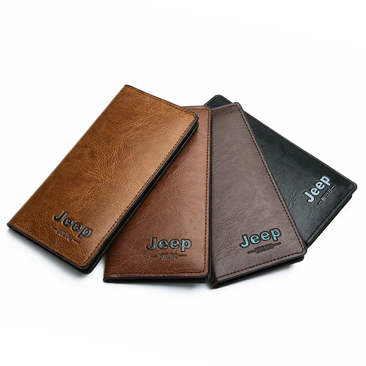 베스트 셀러 저렴한 클래식 롱 맞춤형 캐주얼 스타일 남자 슬림 지갑 빈티지 PU 지갑 맞춤형 로고를 수락 할 수 있습니다