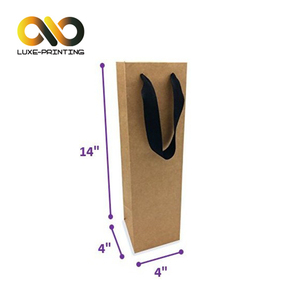 100% reciclado kraft marrón bolsas de papel de embalaje individual o doble botella de <span class=keywords><strong>vino</strong></span> bolsa de embalaje de regalo - Product Image 1