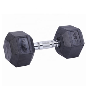 Profesyonel spor salonu fitness egzersiz kauçuk yüzey özel logo siyah altıgen halter ağırlık kaldırma - Product Image 1