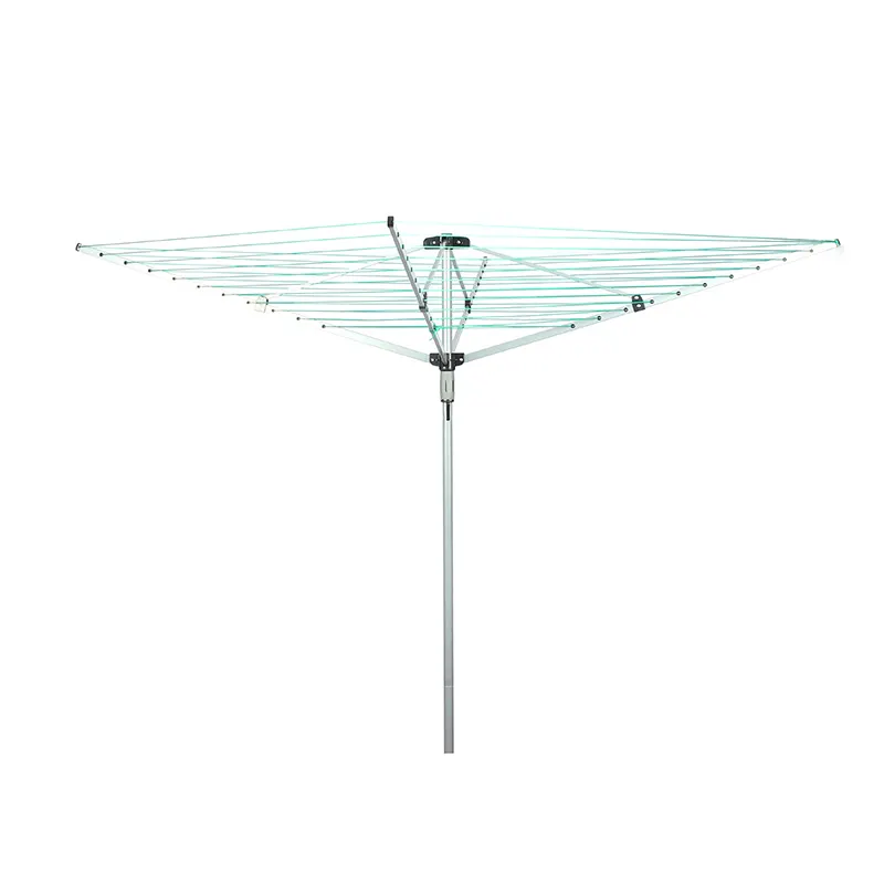 Rotary Washing Line Garden Außen abdeckung 4 Arm Kleidung Airer Trockner Home Silver