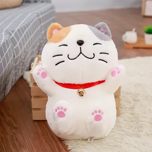 Toptan OEM özel sevimli doldurulmuş hayvan yumuşak Kawaii Mini şanslı kedi peluş oyuncaklar