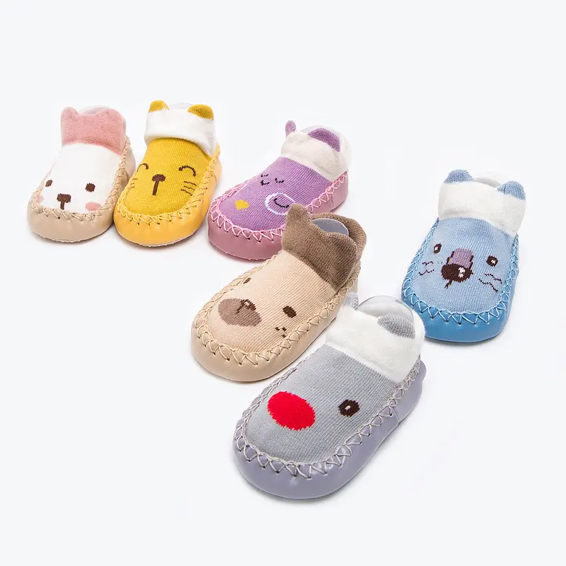 Disegno sveglio calzini del pavimento pattini di bambino del bambino guanti e calzini animali del bambino del modello del ragazzo, calzini del bambino aqua